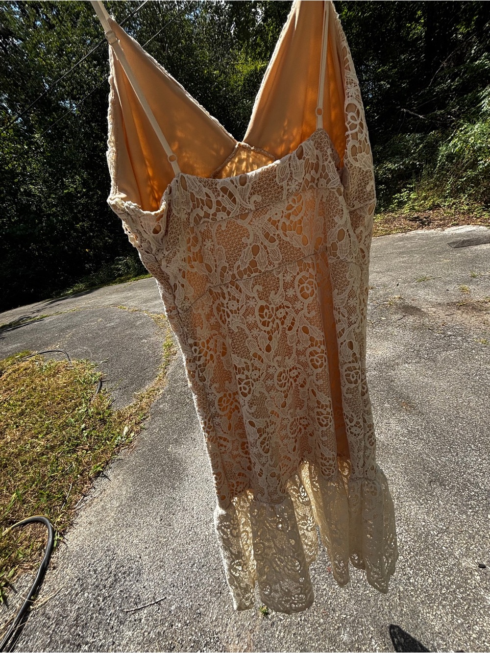 Romeo & Juliet Couture Cream Crochet Lace Maxi Dress NWoT! - Picture 3 of 6